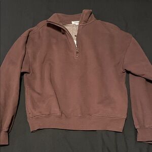 Dark brown quarter zip